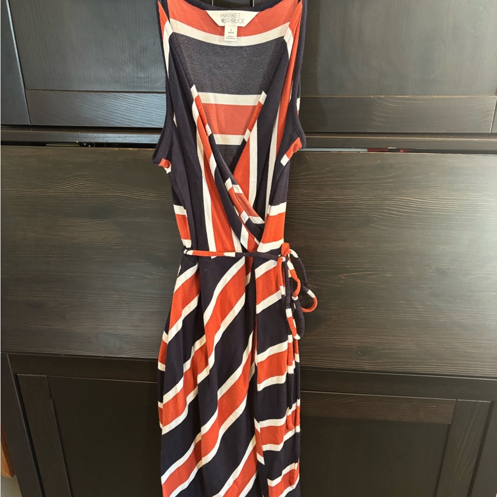 Women's Striped Dress - Red and Blue